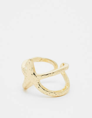 starfish ring in gold tone