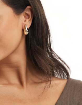 statement hammered teardrop earrings in gold