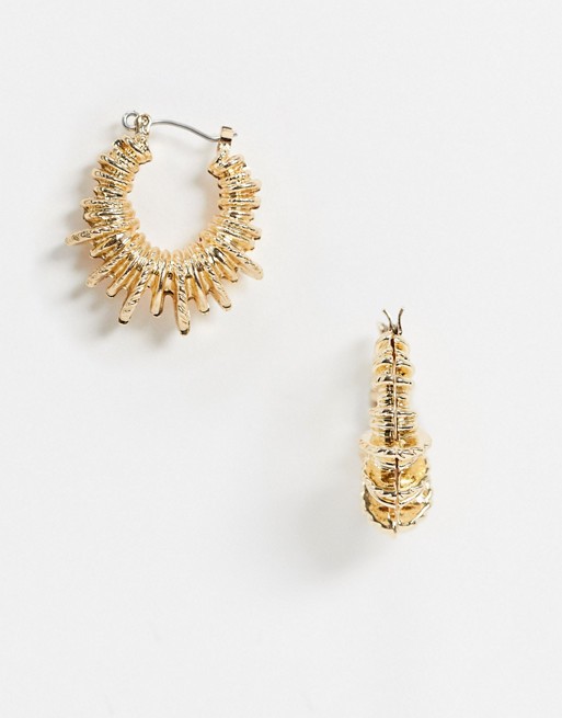 Pieces statement hoop earrings in gold