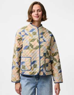 Pieces - Steppjacke in der Farbe Birch-Neutral