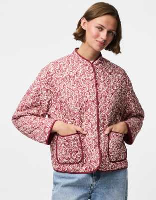 Pieces - Steppjacke in Schieferrosa