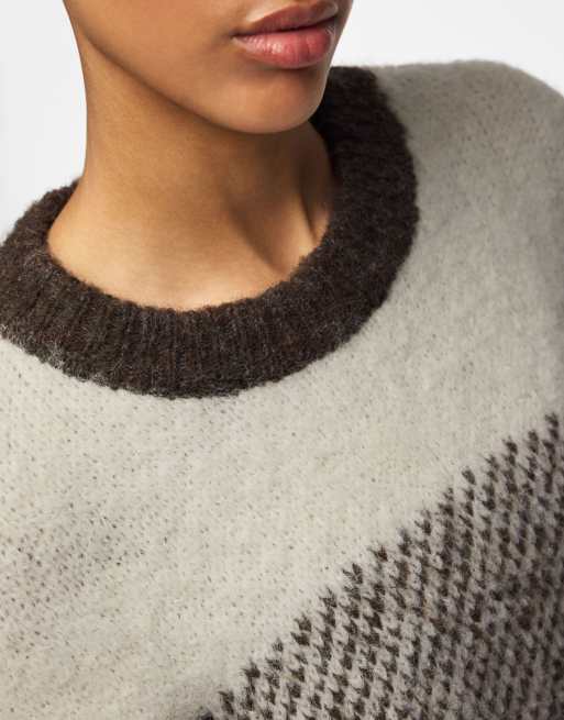 Pieces stickad tröja i coffee quartz, 4 av 7