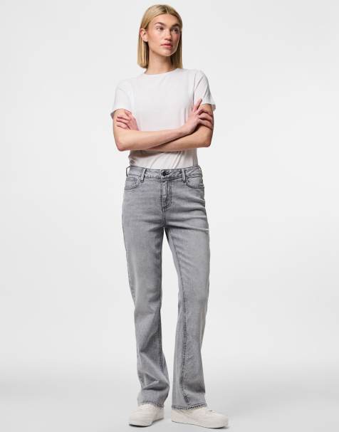 Pieces Straight fit jeans in light grey denim - view 1