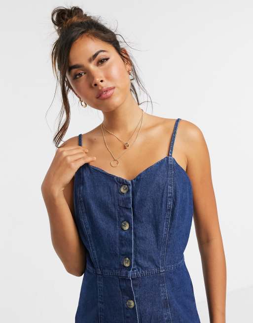 Denim sales dress strappy