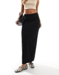 Pieces stretchy column maxi skirt in black