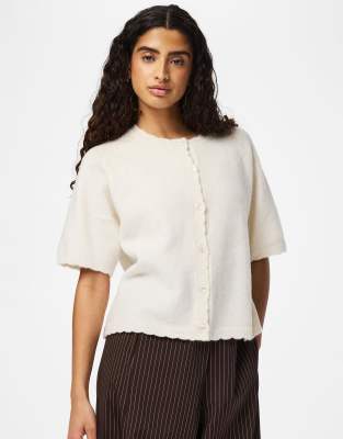 Pieces - Strickjacke in Birkenweiß-Neutral