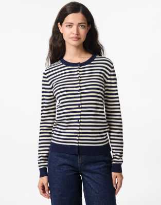 Pieces - Strickjacke in maritimem Blau