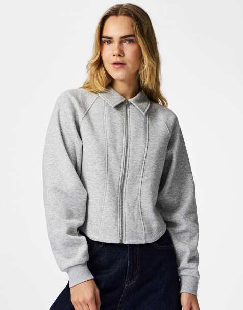 Pieces – Strickjacke in meliertem Hellgrau - view 1