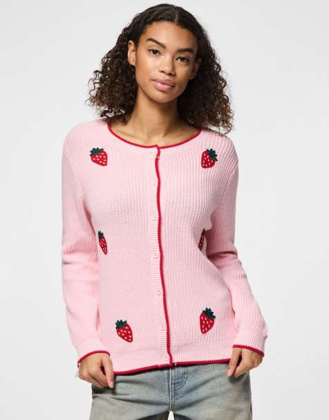 Pieces – Strickjacke in Pink-A-Boo - view 1