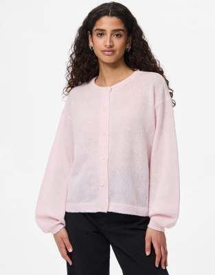 Pieces - Strickjacke in Pink-A-Boo-Rosa