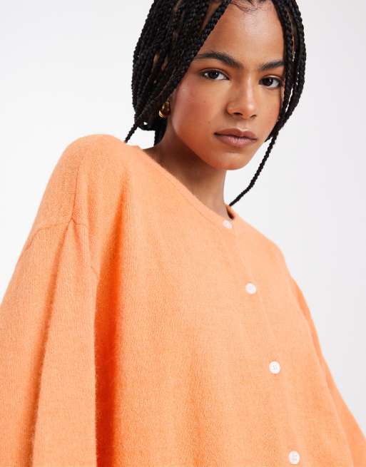Pieces – Strickjacke in Rotbraun meliert, 3 von 4