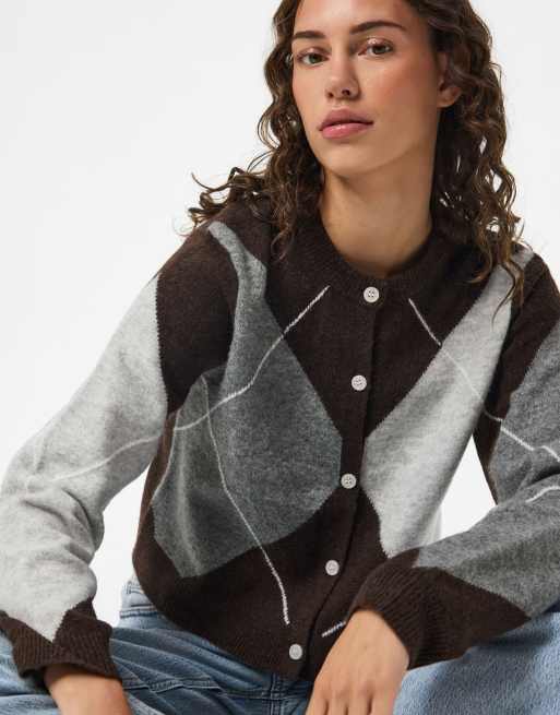 Pieces Strickjacke in Schokobraun, 5 von 7