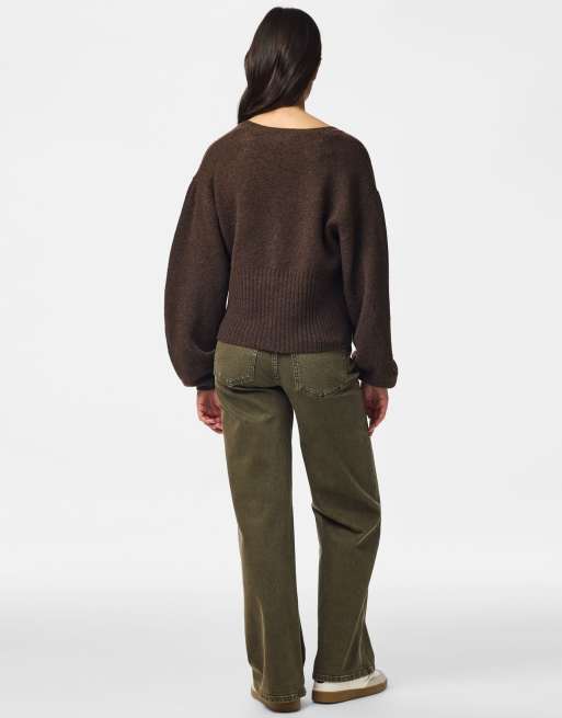 Pieces Strickjacke in Schokobraun, 2 von 6