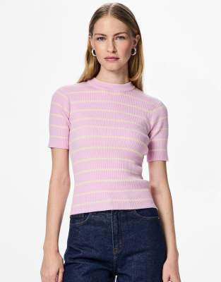 Pieces - Strickoberteil in Winsome Orchid-Rosa