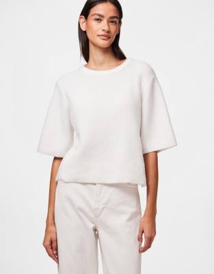 Pieces - Strickoberteil in Wolkentänzer-Weiß