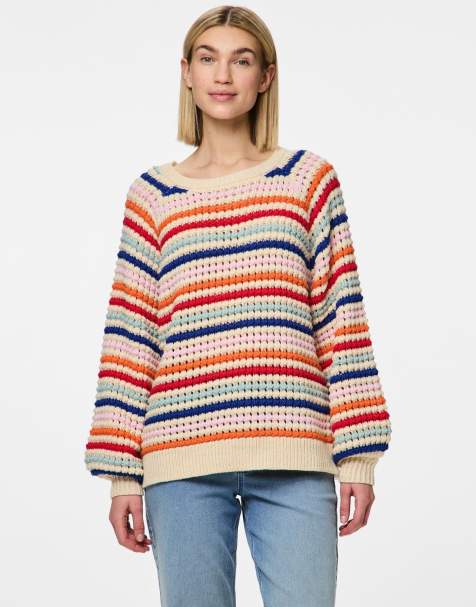 Pieces – Strickpullover in Birkenweiß - view 1