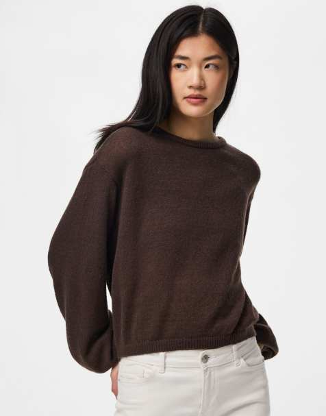 Pieces Strickpullover in Schokobraun - view 1