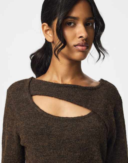 Pieces Strickpullover in Schokobraun, 5 von 6