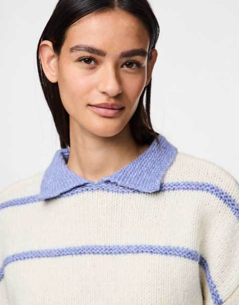 Pieces – Strickpullover in Wolkentänzer-Weiß - view 1