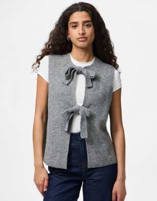 Strickweste in meliertem Mittelgrau Grau XS