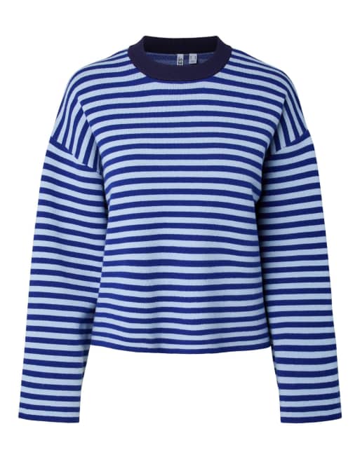 Pieces strikket pullover i blå, 6 af 6
