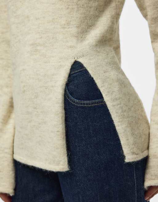 Pieces strikket pullover i hvidgrå, 4 af 7