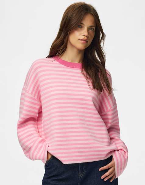 Pieces strikket pullover i rosatonet - view 1