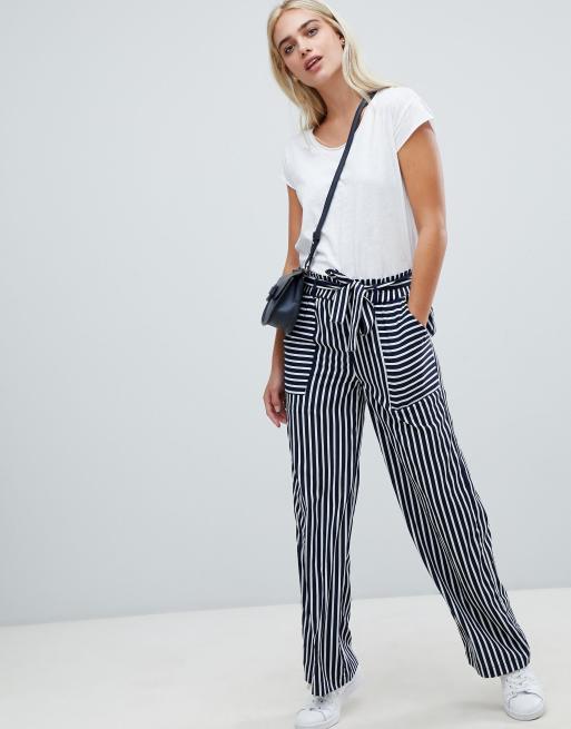 Pieces Stripe Wide Leg Trouser | ASOS