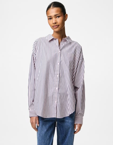 Pieces Striped shirt in pink-a-boo - view 1