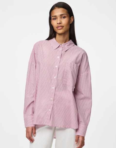 Pieces Striped shirt in pink-a-boo - view 1