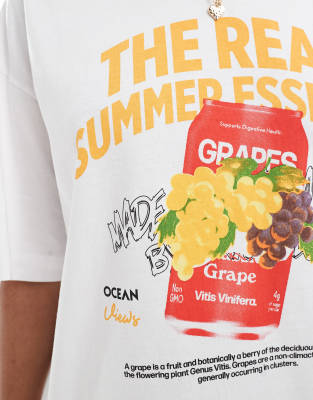 Pieces Summer Essentials Oversized T-shirt In White