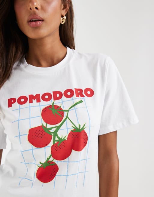 Pieces – Summer Market – Vit t-shirt i oversized fit, 3 av 4