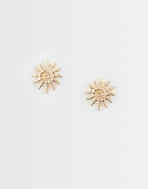 Pieces sun earrings in gold tone - view 1