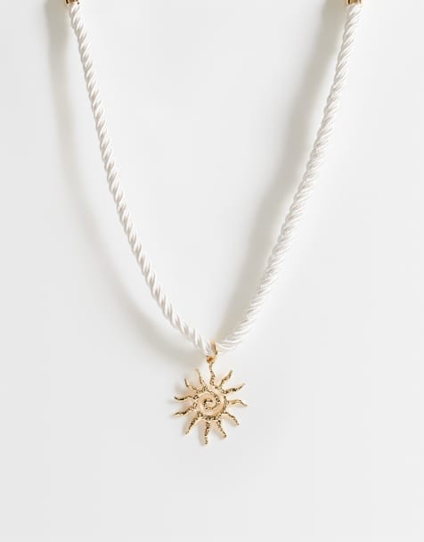 Pieces sun rope necklace in gold tone - view 1
