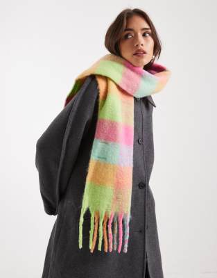 Pieces Super Soft Tassel Scarf In Multi