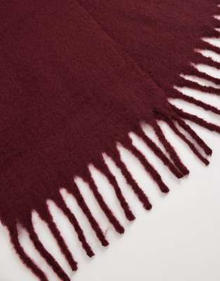 Pieces Super Soft Tassel Scarf In Red