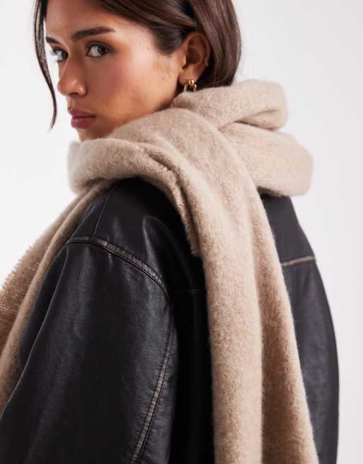 Pieces super soft tassel scarf in silver mink, 2 of 3