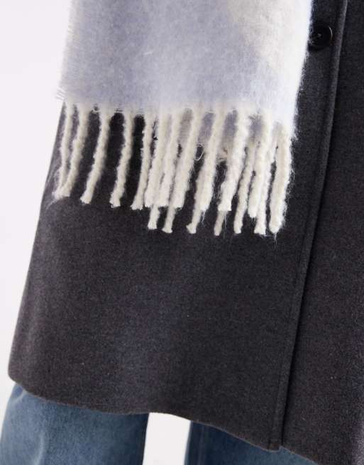 Pieces super soft tassel scarf in wavy lavender