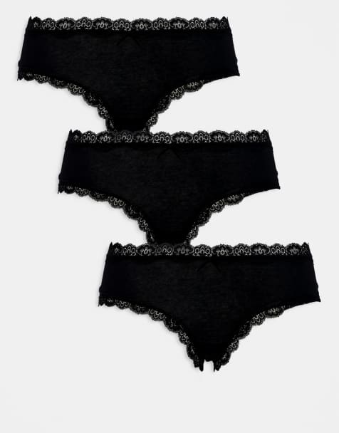 Pieces – Svart, låga hipstertrosor, 3-pack - view 1