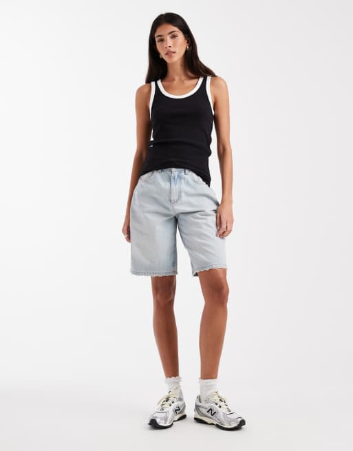 Pieces – Svart linne med kontrastfärgad kant, 3 av 4