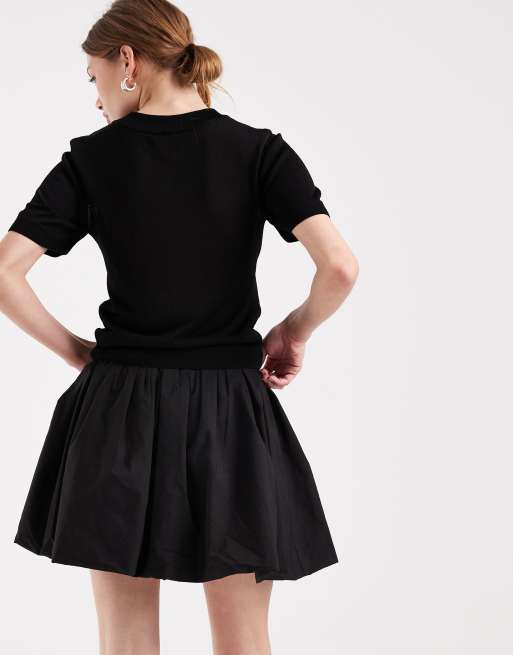 Pieces – Svart minikjol med hög midja och ballongfåll, 4 av 5