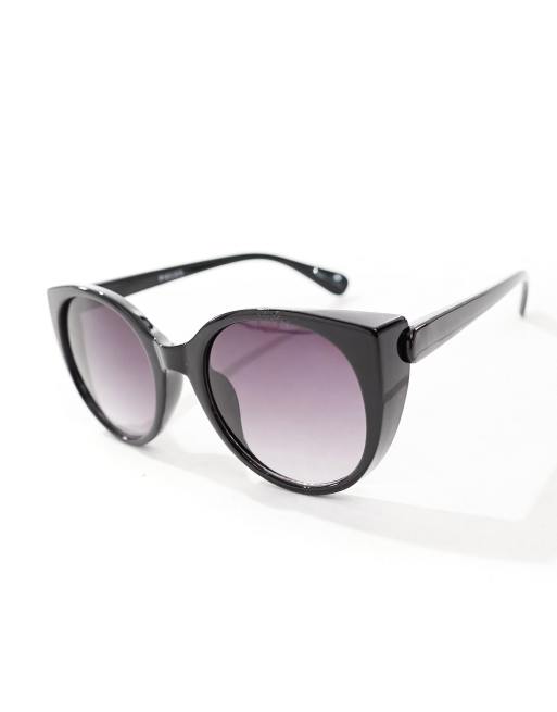 Pieces – Svarta ovala solglasögon i cat eye-modell med ombretonade glas, 2 av 4