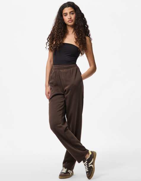 Pieces - Sweatpants in donkerbruin - view 1