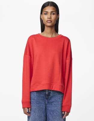 Pieces - Sweatshirt in Mohnrot