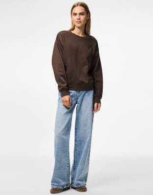 Pieces - Sweatshirt in Morchelbraun-Brown