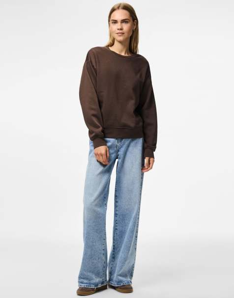 Pieces – Sweatshirt in Morchelbraun - view 1