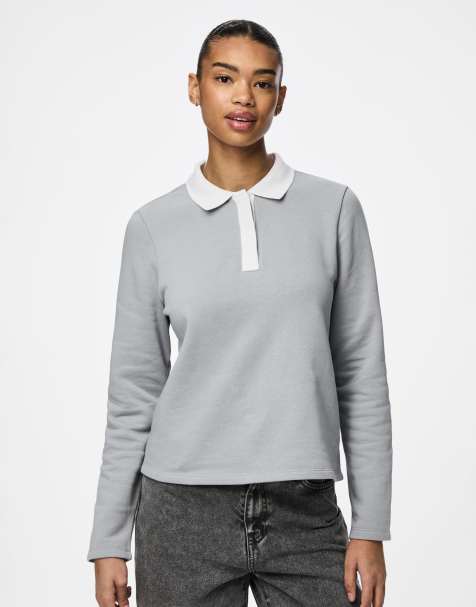 Pieces Sweatshirt in silver gray - view 1