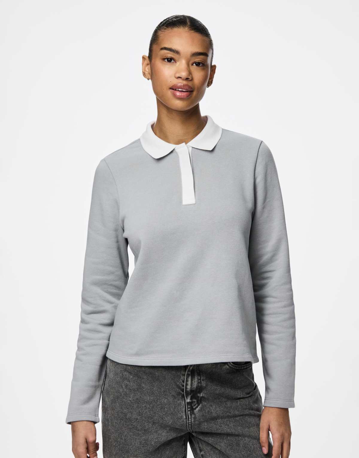 Pieces Sweatshirt in silver gray