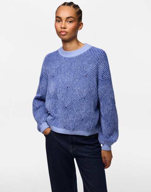 Pieces sweter dzianinowy w jasnoniebieskim, 3 z 7
