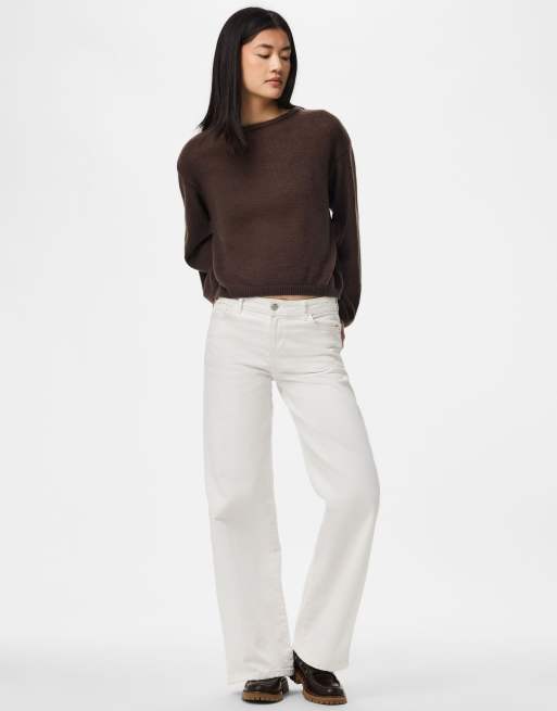 Pieces sweter dzianinowy w kolorze hot fudge, 3 z 6